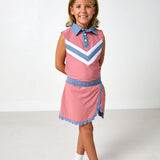 dusty pink/slate scalloped skort