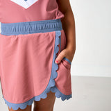 dusty pink/slate scalloped skort