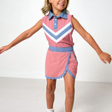 dusty pink/slate cheer top