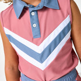 dusty pink/slate cheer top