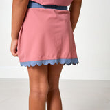 dusty pink/slate scalloped skort