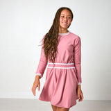 dusty pink long sleeve dress