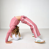 girls dusty pink wide leg sweatpant