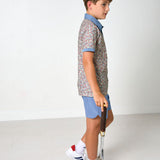 fall floral polo shirt