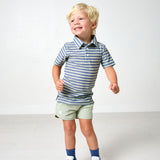 slate/sage qb stripe polo shirt