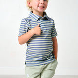 slate/sage qb stripe polo shirt