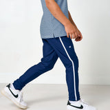 navy retro warm-up jogger