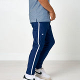navy retro warm-up jogger