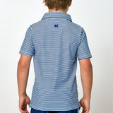navy/white thin stripe polo shirt