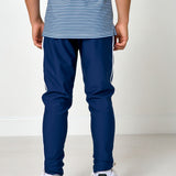 navy retro warm-up jogger