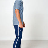 navy/white thin stripe polo shirt