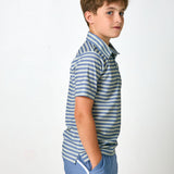 slate/sage qb stripe polo shirt