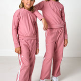 girls dusty pink wide leg sweatpant