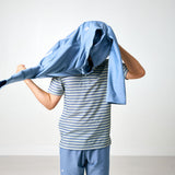 slate/sage qb stripe polo shirt