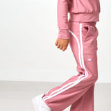 girls dusty pink wide leg sweatpant