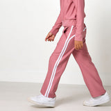 girls dusty pink wide leg sweatpant