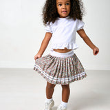 fall floral pleated skort