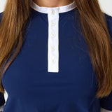 navy/white henley shirt