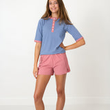 dusty pink scalloped court short