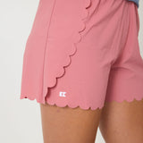 dusty pink scalloped court short