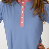 slate/dusty pink henley shirt
