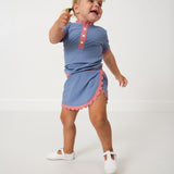 slate/dusty pink scalloped skort