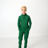 dark green warm-up jogger