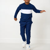navy/white pullover