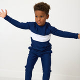 navy/white pullover