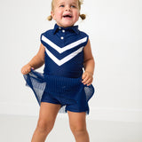 navy pleated skort