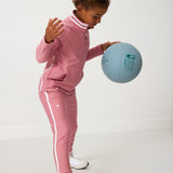 girls dusty pink retro warm-up jogger
