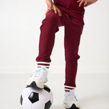 girls maroon retro warm-up jogger