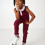 maroon/white girly girl tank
