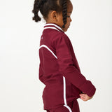 girls maroon retro half-zip