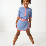 slate/dusty pink scalloped skort
