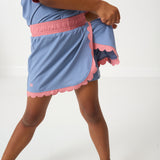 slate/dusty pink scalloped skort