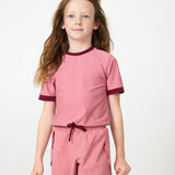 dusty pink/maroon dance tee