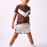 brown retro v blade shirt