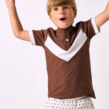 brown retro v blade shirt
