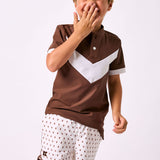 brown retro v blade shirt