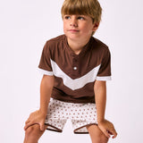 brown retro v blade shirt