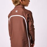 brown retro half-zip