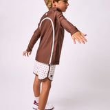 brown retro half-zip