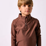 brown retro half-zip