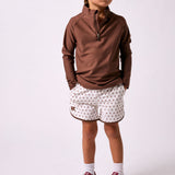 brown retro half-zip