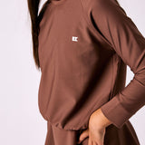 girls brown crewneck