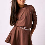 girls brown crewneck