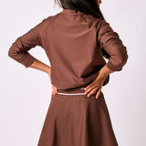 girls brown crewneck