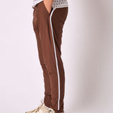 brown retro warm-up jogger