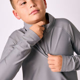 gray half-zip